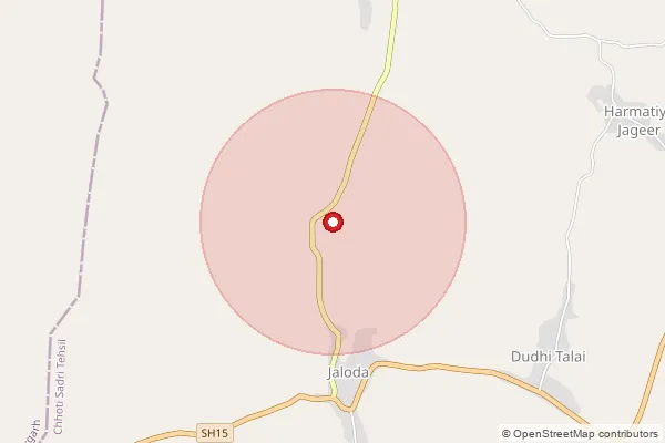 Map showing approximate area covered by Pincode 312404 — Karsana B.O, Chittorgarh