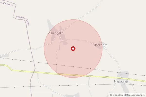 Map showing approximate area covered by Pincode 312603 — Bhanuja B.O, Chittorgarh