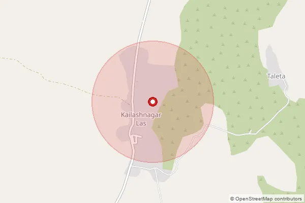 Map showing approximate area covered by Pincode 312617 — Kailash  Nagar S.O, Chittorgarh