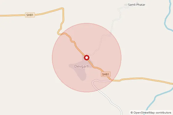 Map showing approximate area covered by Pincode 312628 — Devgarh D.S.O, Chittorgarh