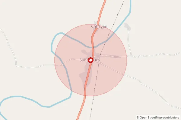 Map showing approximate area covered by Pincode 312629 — Suhagpura Dso, Chittorgarh