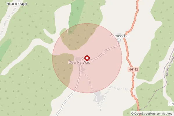 Map showing approximate area covered by Pincode 313321 — Bhensa Kamed B.O, Rajsamand