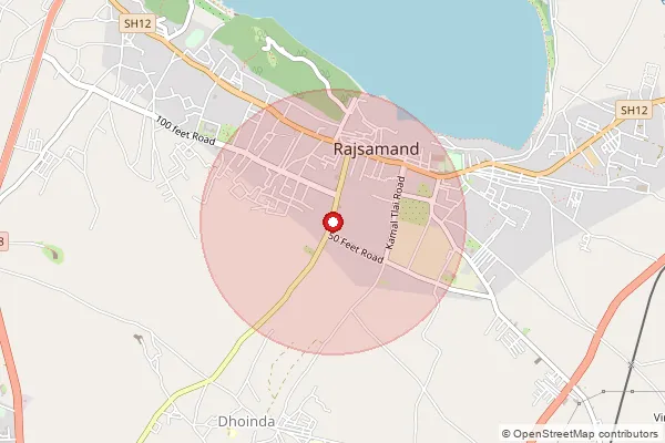 Map showing approximate area covered by Pincode 313323 — Maja B.O, Rajsamand