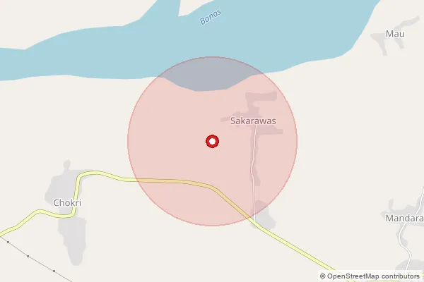 Map showing approximate area covered by Pincode 313329 — Banerian B.O, Rajsamand