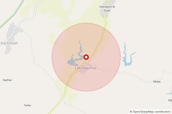 Map showing approximate area covered by Pincode 313341 — Kachhabali B.O, Rajsamand