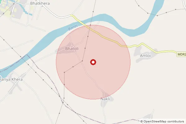 Map showing approximate area covered by Pincode 313342 — Bhatoli B.O, Rajsamand