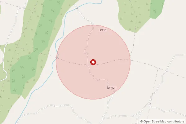 Map showing approximate area covered by Pincode 313702 — Godana B.O, Udaipur