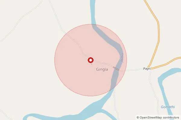 Map showing approximate area covered by Pincode 313706 — Ballabh B.O, Udaipur