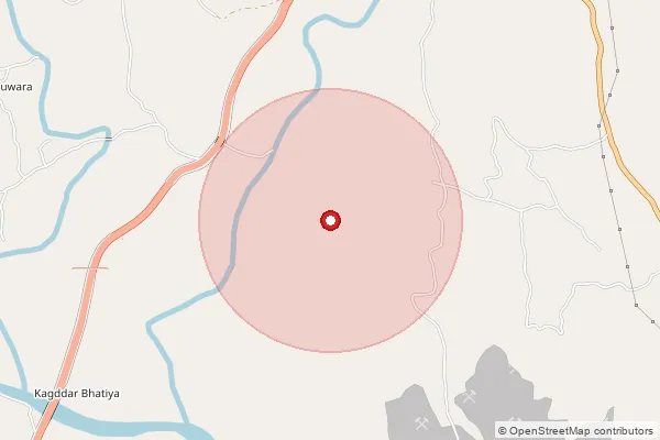 Map showing approximate area covered by Pincode 313802 — Bhudar B.O, Udaipur