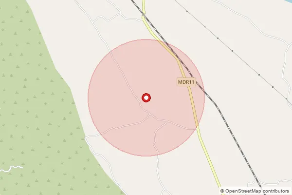 Map showing approximate area covered by Pincode 313905 — Dhingri B.O, Udaipur