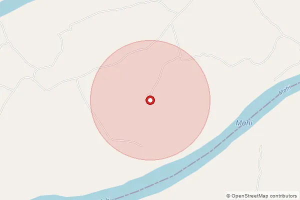 Map showing approximate area covered by Pincode 314022 — Biloora B.O, Dungarpur