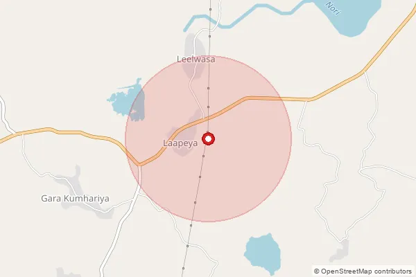 Map showing approximate area covered by Pincode 314023 — Bhasore B.O, Dungarpur