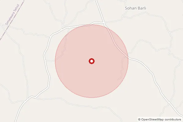 Map showing approximate area covered by Pincode 314030 — Bawadi B.O, Dungarpur