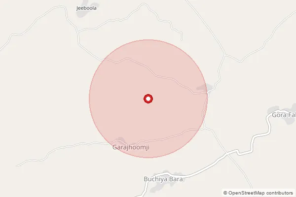 Map showing approximate area covered by Pincode 314032 — Padardi Badi B.O, Dungarpur