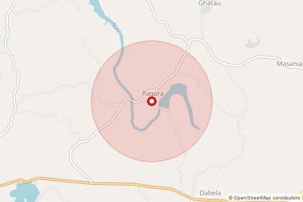 Map showing approximate area covered by Pincode 314036 — Dowda B.O, Dungarpur