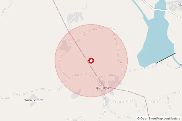 Map showing approximate area covered by Pincode 314038 — Bhiyodi B.O, Dungarpur