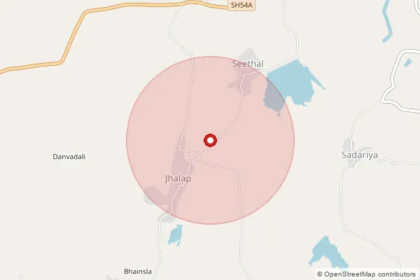 Map showing approximate area covered by Pincode 314403 — Badi Likhi B.O, Dungarpur