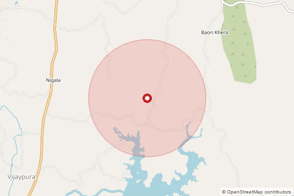 Map showing approximate area covered by Pincode 314404 — Ghata B.O, Dungarpur