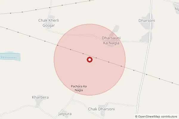 Map showing approximate area covered by Pincode 321028 — Barkheda B.O, Bharatpur