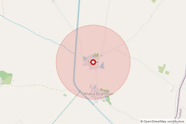 Map showing approximate area covered by Pincode 321203 — Deeg H.O, Bharatpur