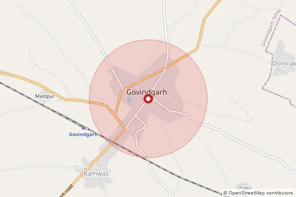 Map showing approximate area covered by Pincode 321205 — Dundawal B.O, Bharatpur