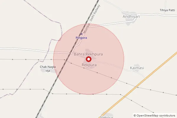 Map showing approximate area covered by Pincode 321301 — Bareh Mafi B.O, Bharatpur