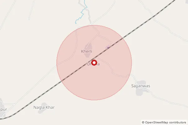 Map showing approximate area covered by Pincode 321403 — Dana Khedli Bo, Bharatpur