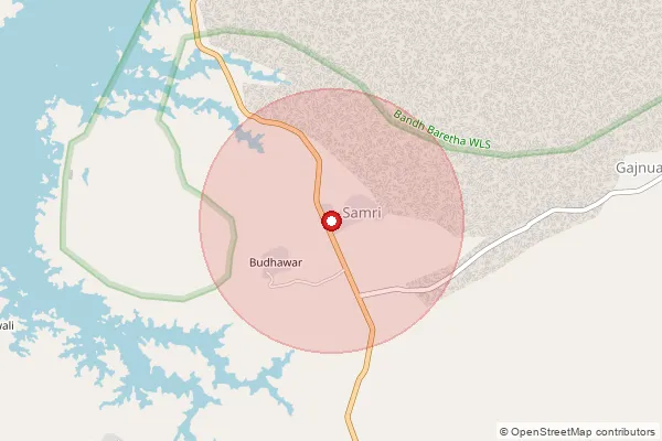 Map showing approximate area covered by Pincode 321405 — Garhi Bajna Bo, Bharatpur