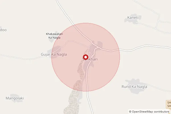 Map showing approximate area covered by Pincode 321606 — Daroda B.O, Alwar