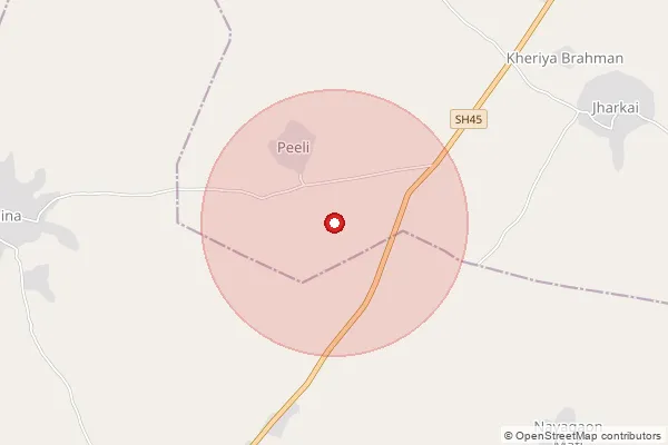 Map showing approximate area covered by Pincode 321642 — Bhutoli B.O, Bharatpur