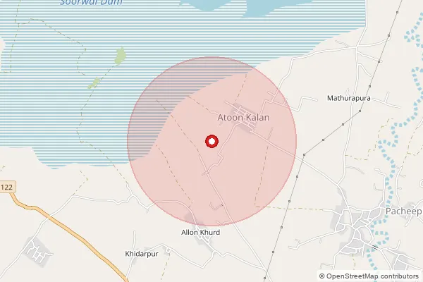 Map showing approximate area covered by Pincode 322001 — Sawaimadhopur Ho, Sawai Madhopur
