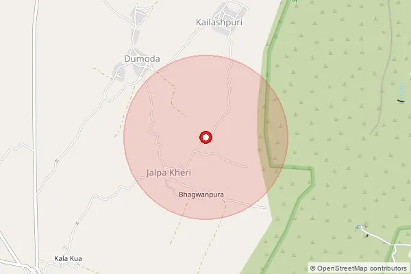 Map showing approximate area covered by Pincode 322026 — Lahsoda Bo, Sawai Madhopur