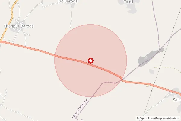 Map showing approximate area covered by Pincode 322202 — Chuli Bo, Sawai Madhopur