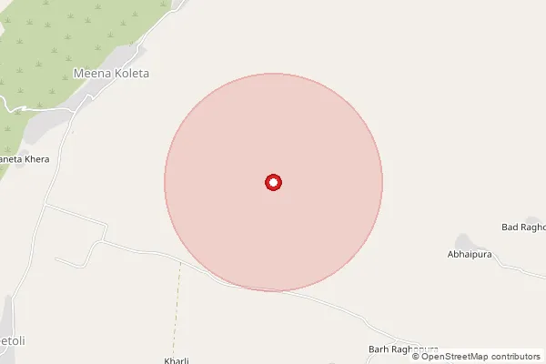 Map showing approximate area covered by Pincode 322211 — Kakrala Bo, Sawai Madhopur
