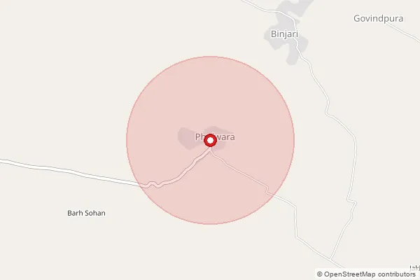 Map showing approximate area covered by Pincode 322214 — Dabar Bo, Sawai Madhopur