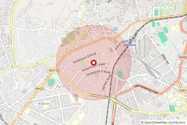 Map showing approximate area covered by Pincode 322219 — Baroli Bo, Sawai Madhopur