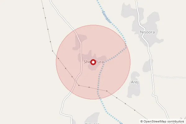 Map showing approximate area covered by Pincode 322220 — Maheswa Bo, Karauli