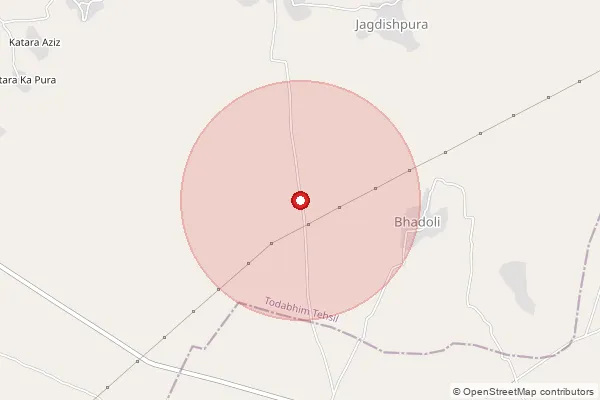 Map showing approximate area covered by Pincode 322230 — Hindaun Ho, Karauli