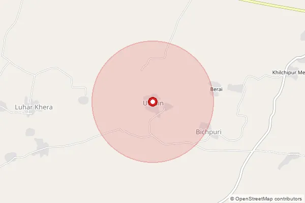 Map showing approximate area covered by Pincode 322238 — Kudhawal Bo, Karauli