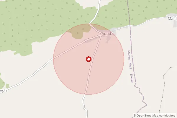 Map showing approximate area covered by Pincode 322240 — Bada Bujurg Bo, Dausa