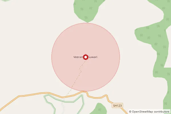 Map showing approximate area covered by Pincode 322243 — Karsai Bo, Karauli