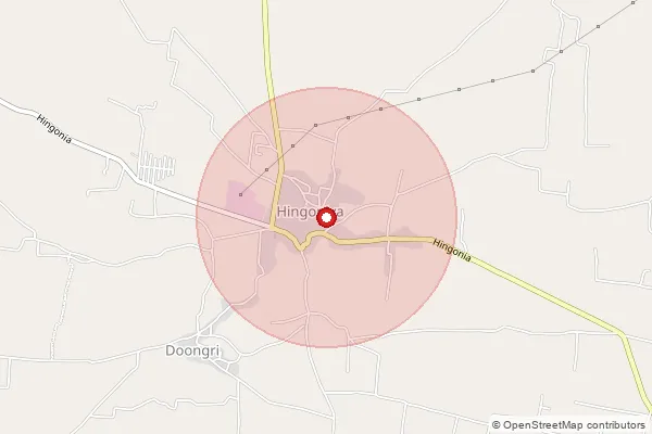 Map showing approximate area covered by Pincode 323301 — Arnetha B.O, Bundi