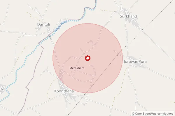 Map showing approximate area covered by Pincode 323303 — Anushakti S.O, Chittorgarh