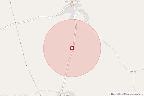 Map showing approximate area covered by Pincode 323603 — Utharana B.O, Bundi