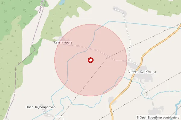 Map showing approximate area covered by Pincode 323616 — Kaithuda B.O, Bundi