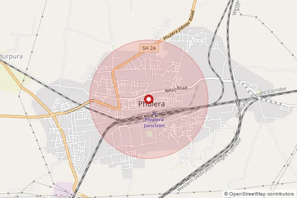 Map showing approximate area covered by Pincode 323801 — Phuleta B.O, Bundi