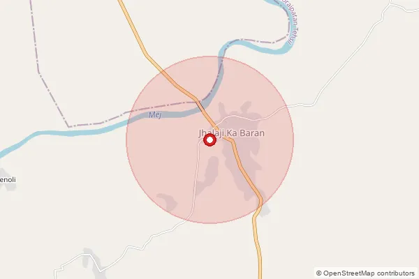 Map showing approximate area covered by Pincode 323803 — Bherupura Ojhha B.O, Bundi