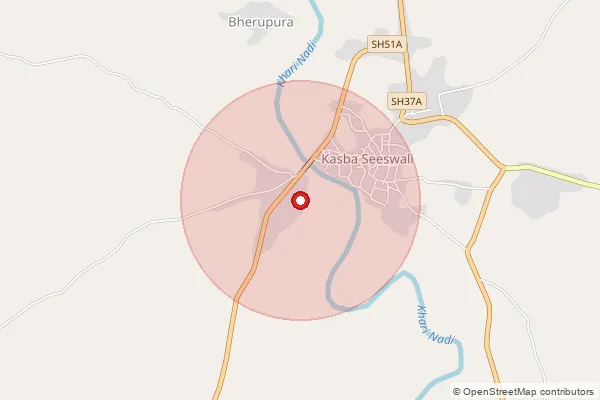 Map showing approximate area covered by Pincode 325206 — Badgaon B.O, Baran