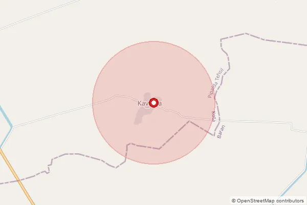 Map showing approximate area covered by Pincode 325214 — Ayani B.O, Kota