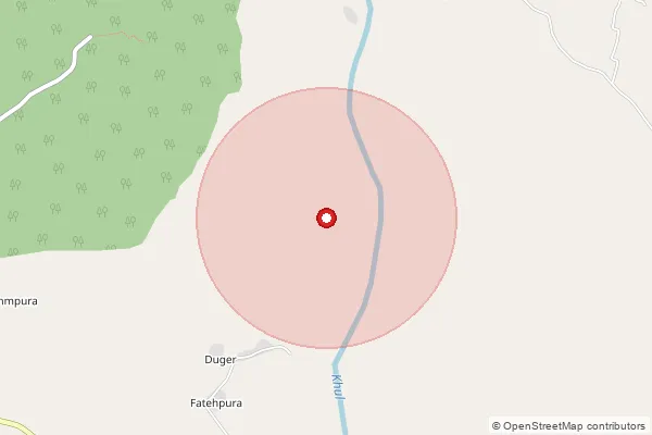 Map showing approximate area covered by Pincode 325215 — Bamori Kalan B.O, Baran